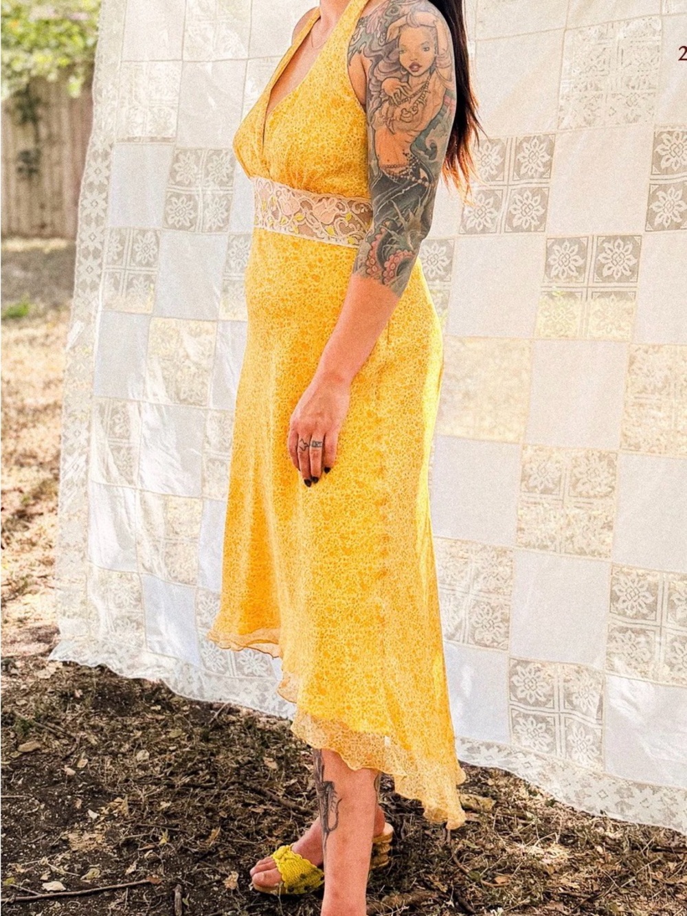 Vintage 100% Silk Laundry by Shelli Segal Halter Dress
